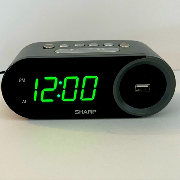 SHARP Alarm Clock Digital LED USB Charging Power Port with 2 AMP High-Speed - Picture 5 of 10